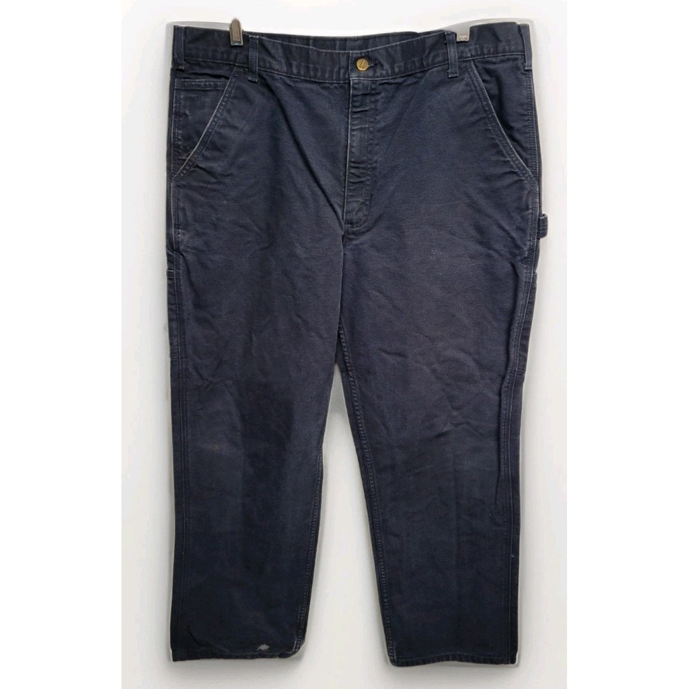 Carhartt Washed Duck Work Dungaree 38 X 32 Midnight Blue